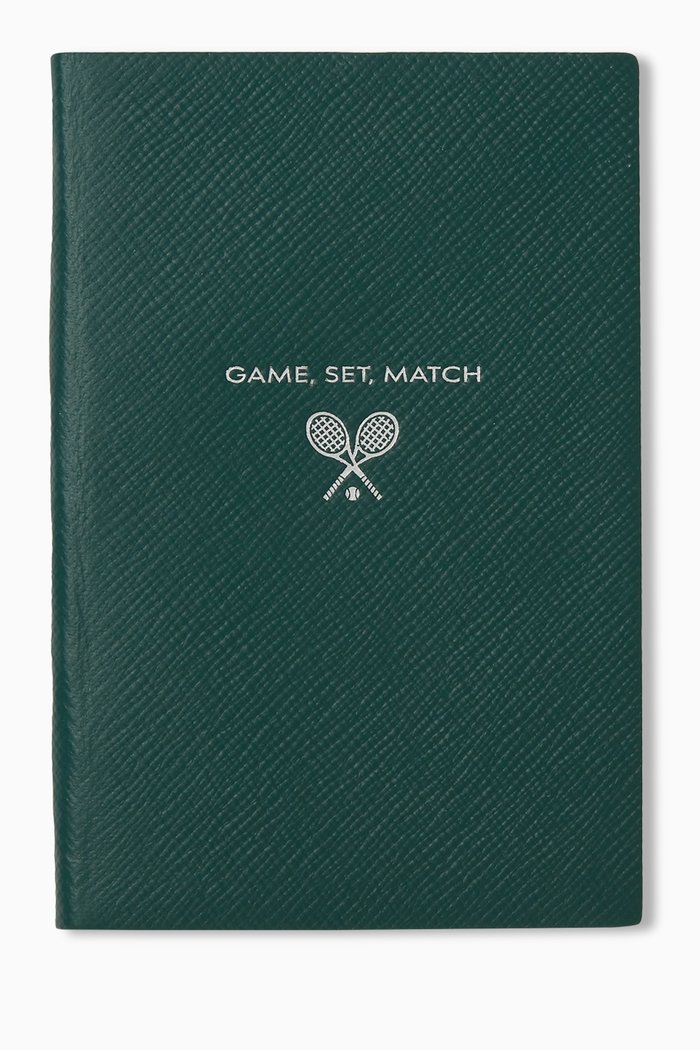 

Panama Game, Set, Match Chelsea Notebook in Crossgrain Leather, Green