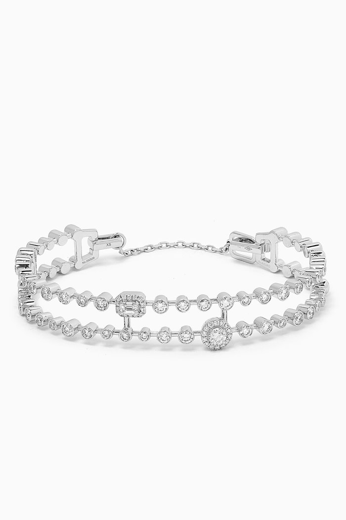 Happy Iconic Diamond Bangle in 18kt White Gold, Silver