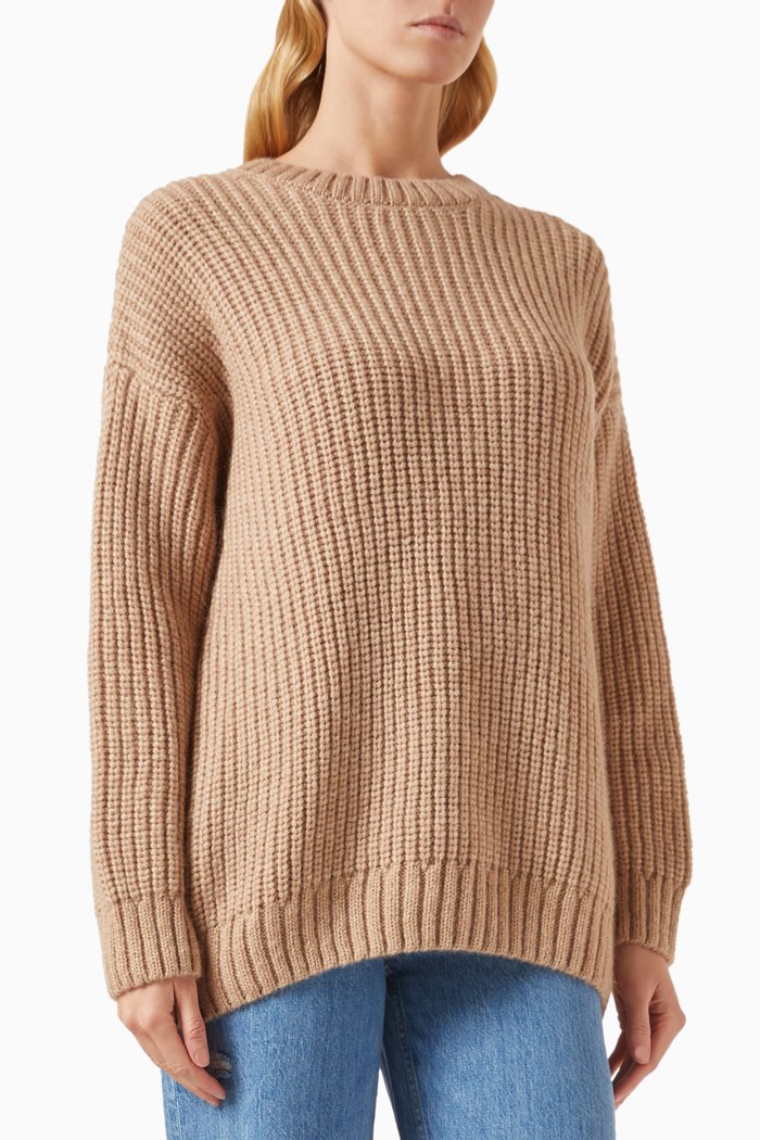 

Sydney Oversized Sweater in Knit, Neutral