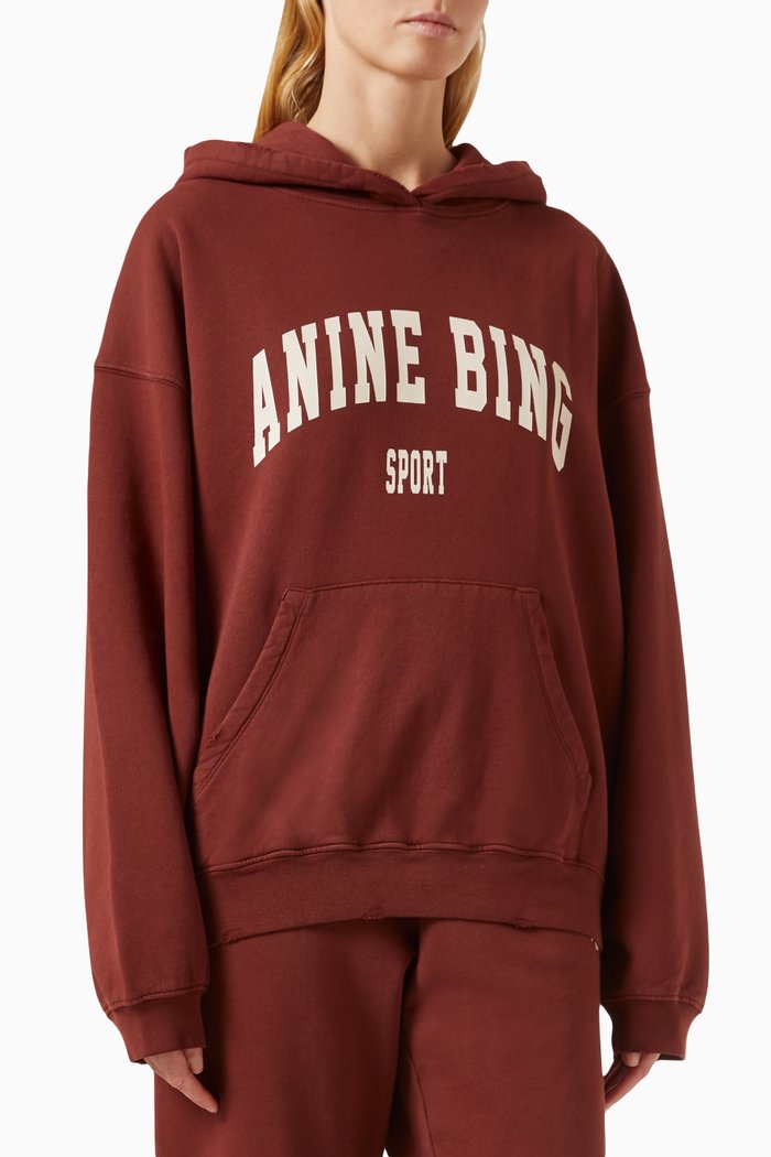 

Harvey Oversized Hoodie in Organic Cotton, Red
