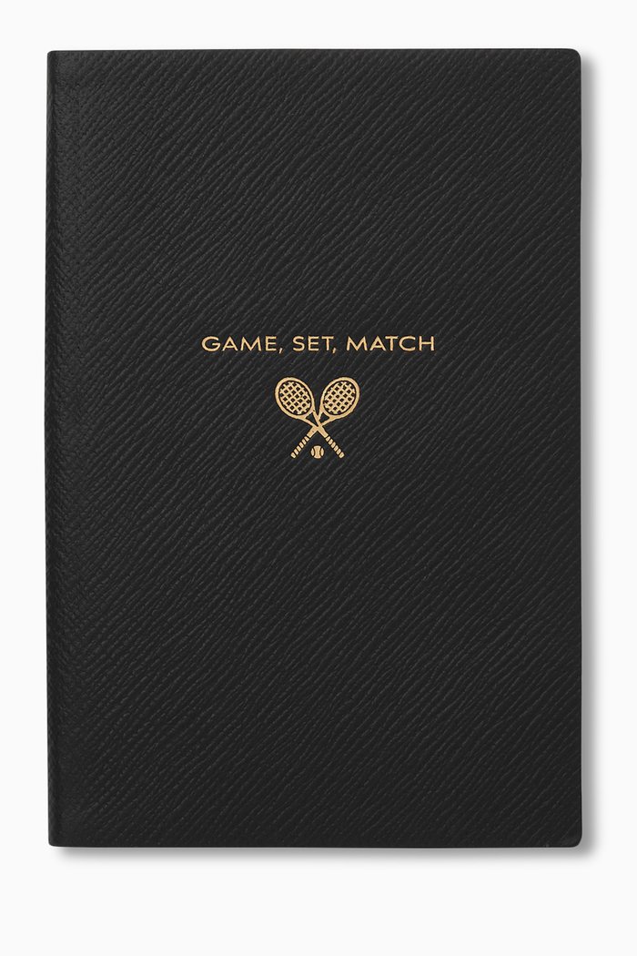 

Panama Game, Set, Match Chelsea Notebook in Crossgrain Leather, Black