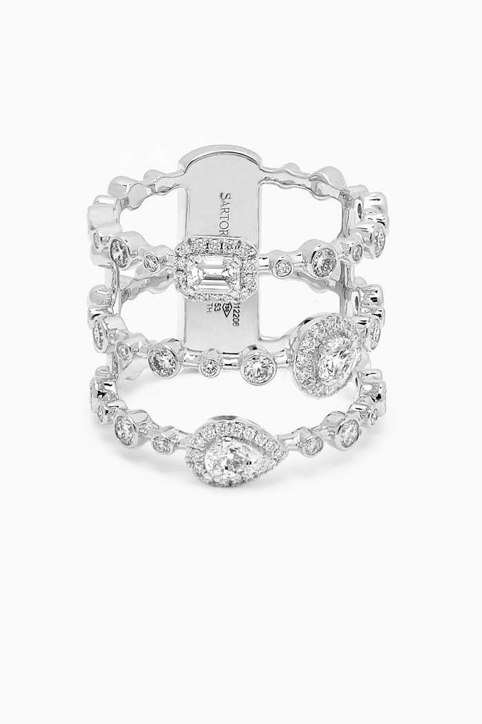 

Happy Signature Diamond Ring in 18kt White Gold, Silver
