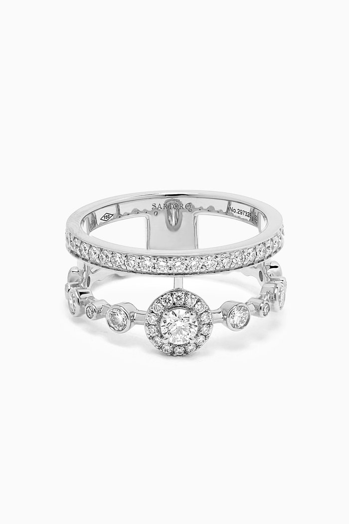 Happy Forever Diamond Ring in 18kt White Gold, Silver