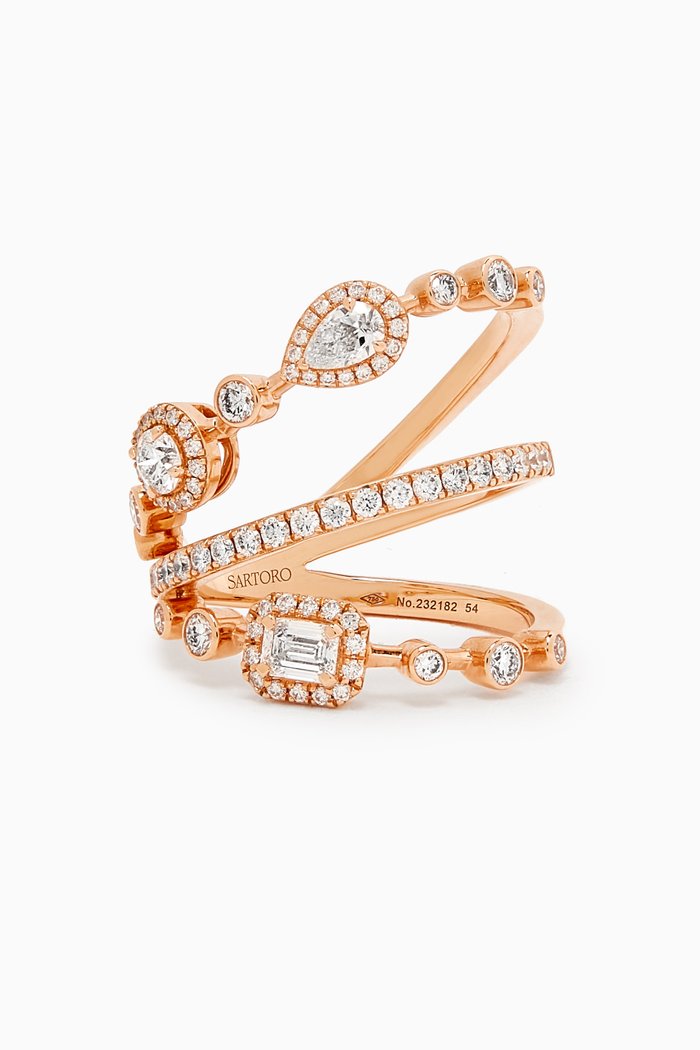 

Happy Trio Diamond Ring in 18kt Rose Gold
