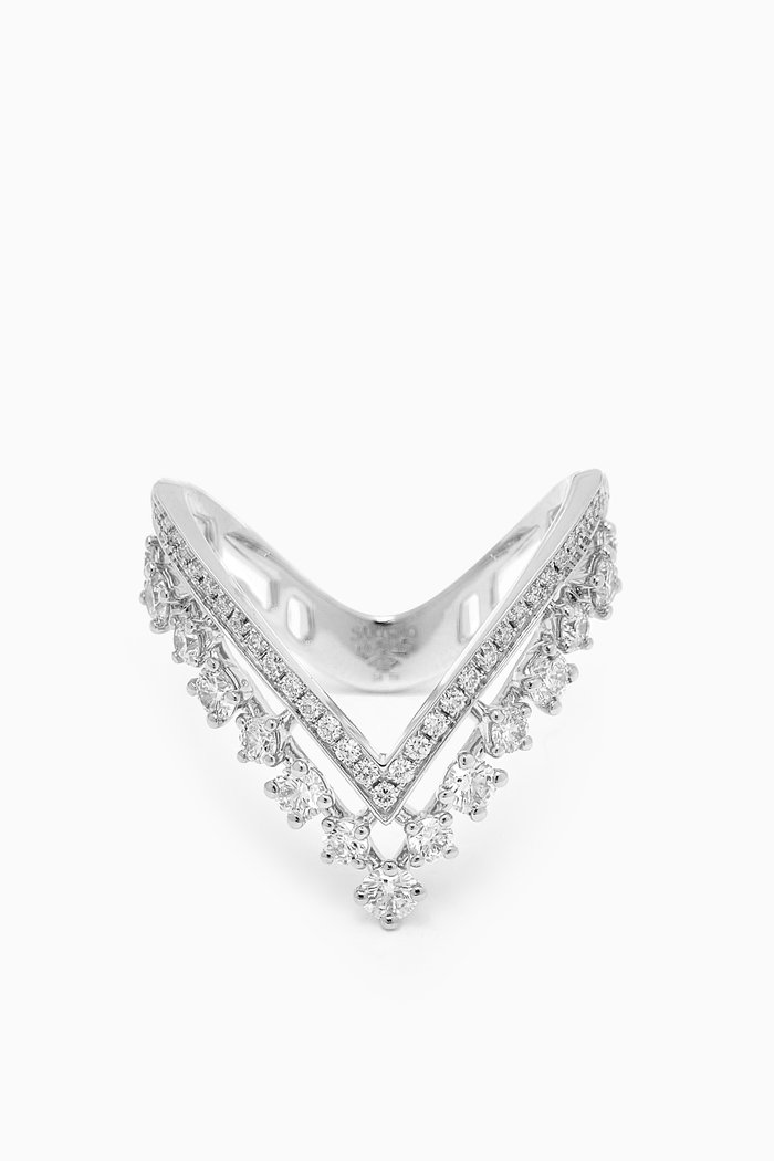

Stella Diamond Ring in 18kt White Gold, Silver