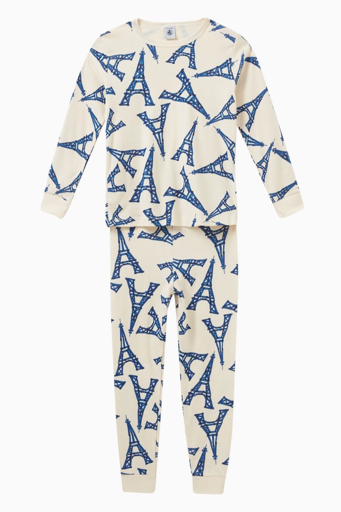 

Paris-motif Pyjama Set in Cotton, Multicolour