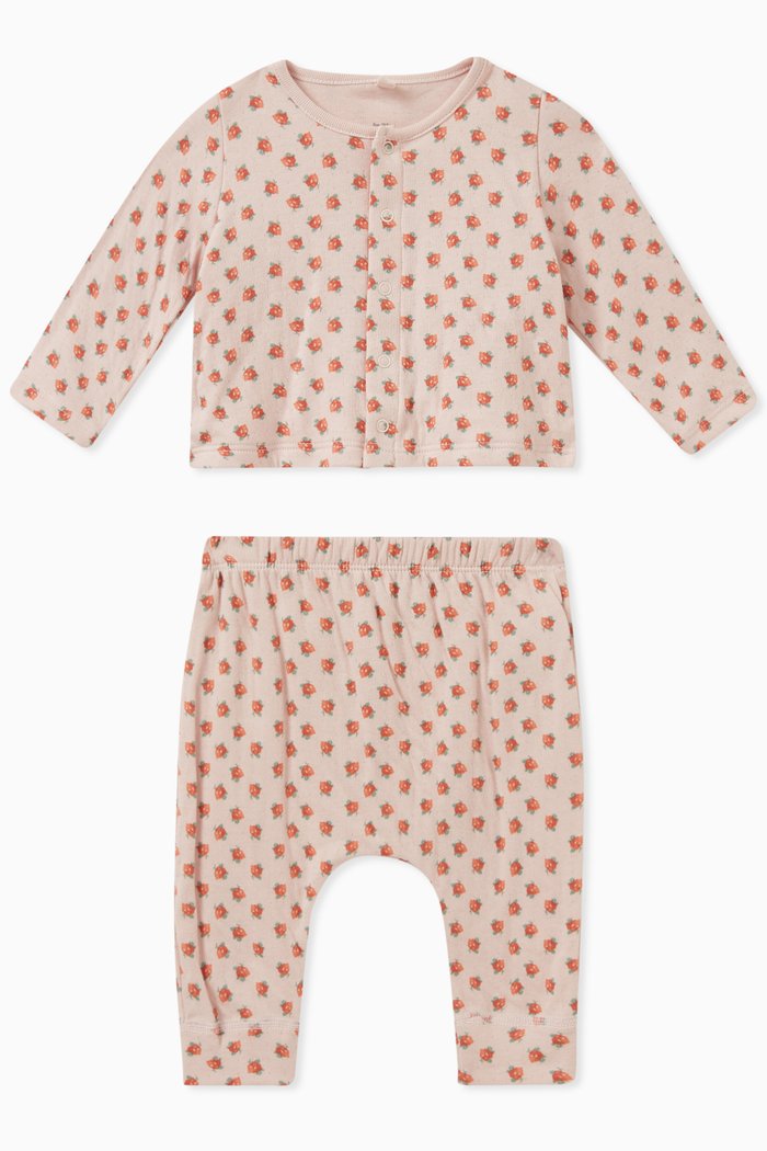 

Floral-motif Two-piece Set in Cotton, Multicolour