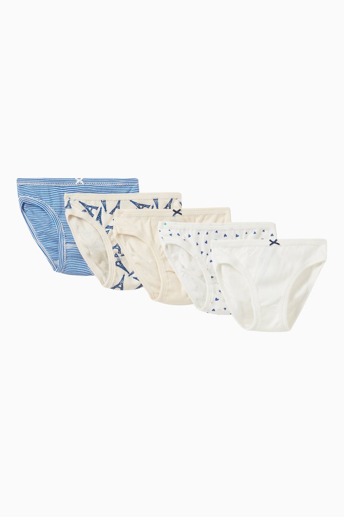 Assorted Brief in Cotton, Set of 5, Multicolour