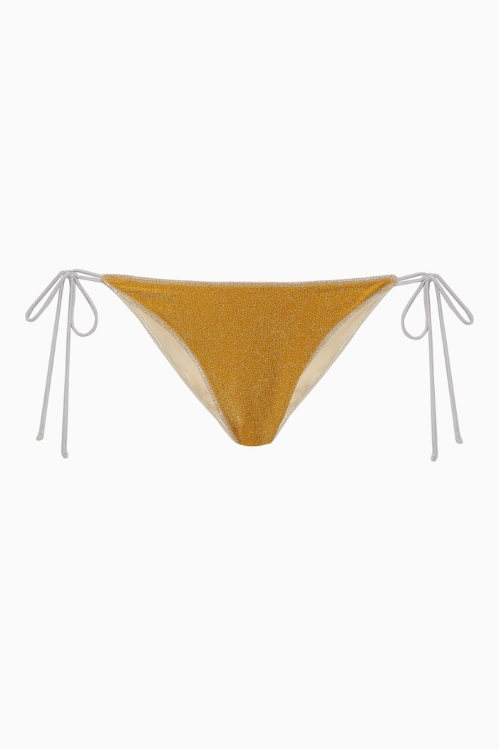 

Giallo Cha Cha Reversible Bikini Briefs in Lycra, Gold