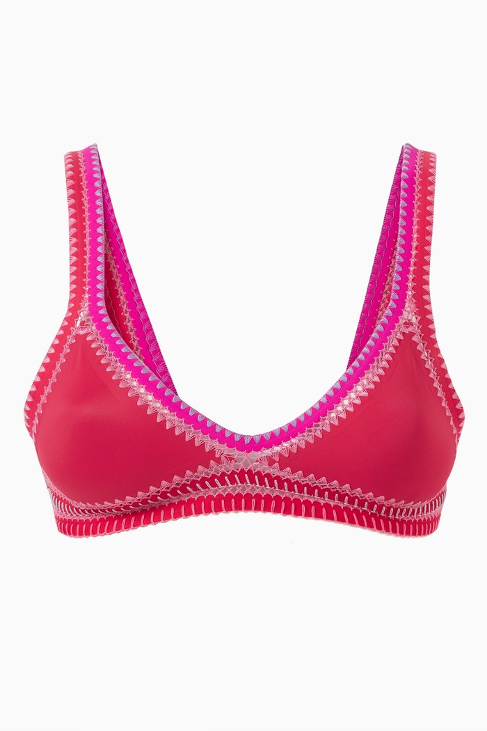 

Cosmopolitan Tri Star Reversible Bikini Top in Lycra, Red