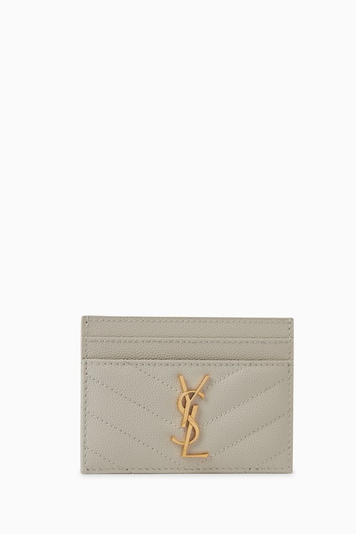 

Cassandre Card Case in Matelassé Leather, White