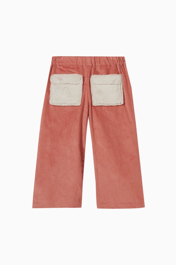 

Flared Pants in Corduroy & Sherpa, Pink