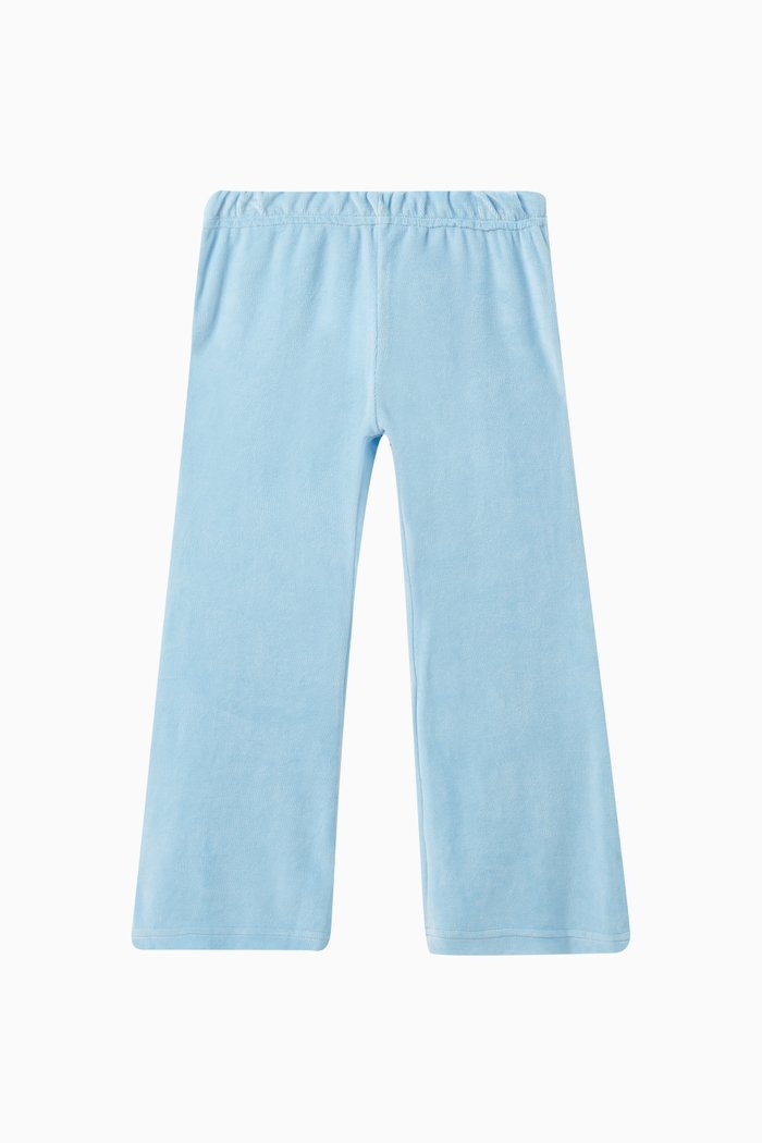 

Pandora Flared Pants in Velour, Blue