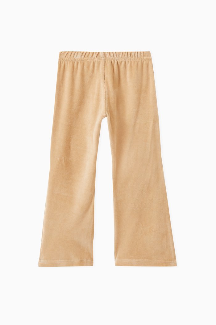 

Pandora Flared Pants in Velour, Neutral