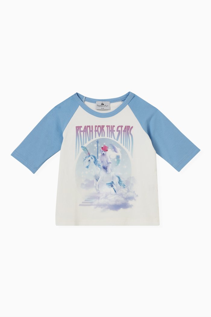 

Iris Unicorn T-shirt in Stretch Cotton Jersey, Blue