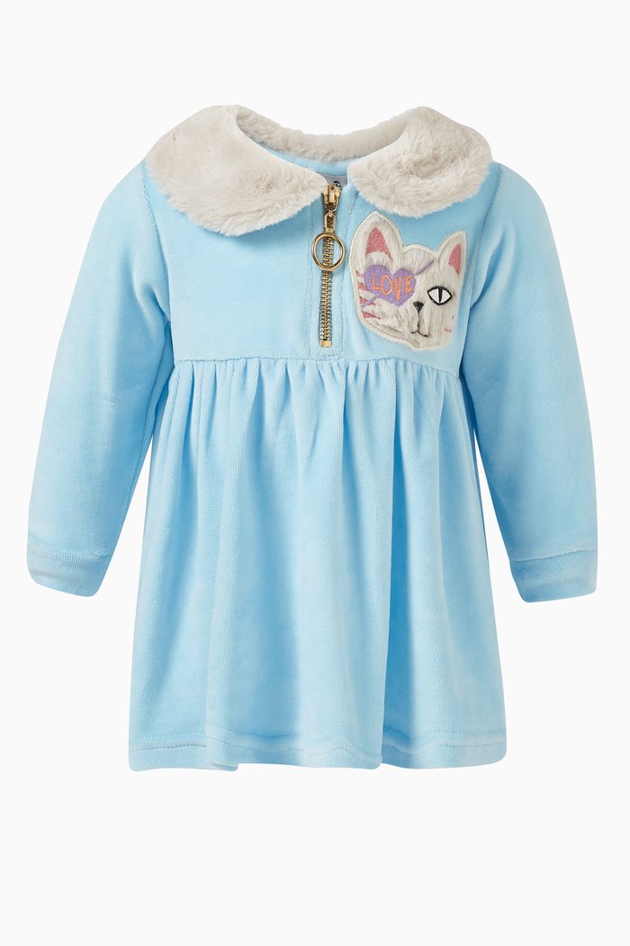 

Pandora Dress in Velour, Blue