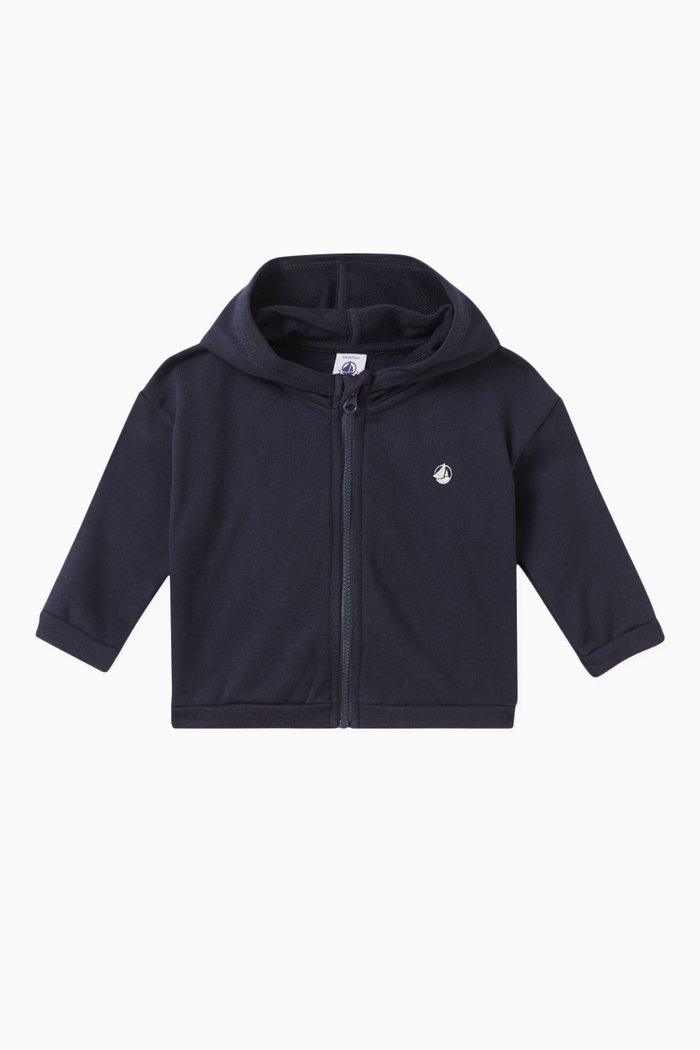 

Logo-motif Hoodie in Cotton, Blue