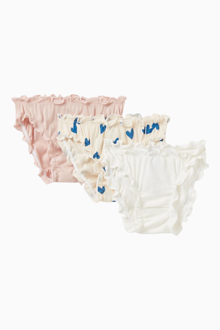 

Assorted Briefs in Cotton, Set of 3, Multicolour