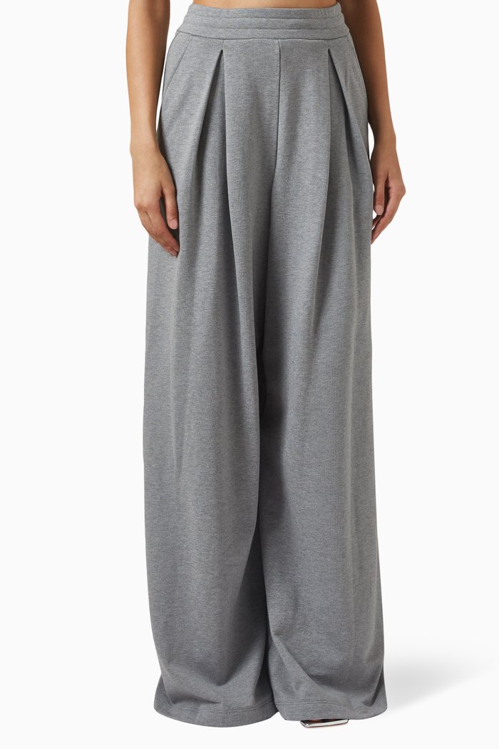 

Wide-leg Pants in Cotton-jersey, Grey