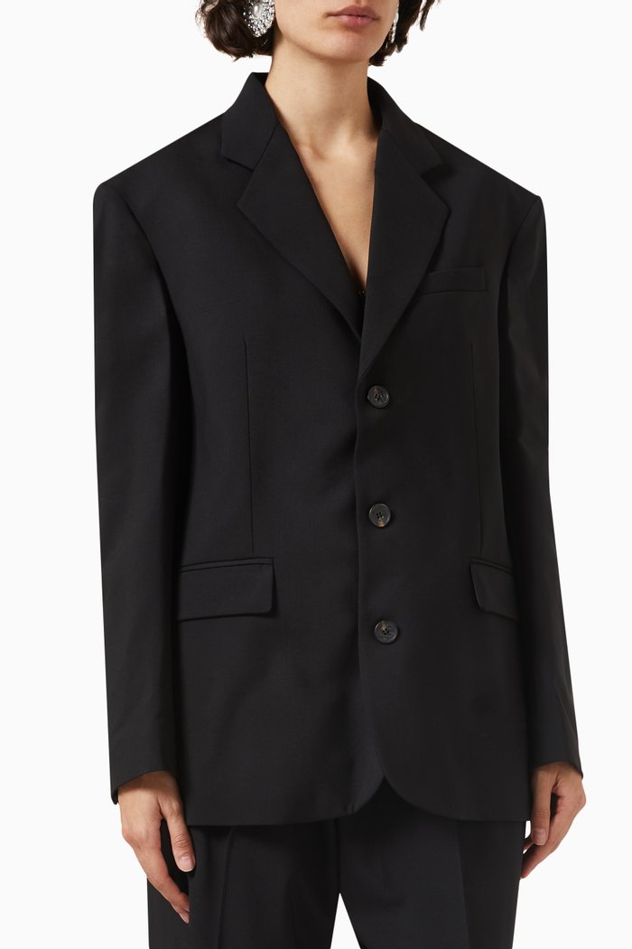 

Oversized Jacket in Wool, Black