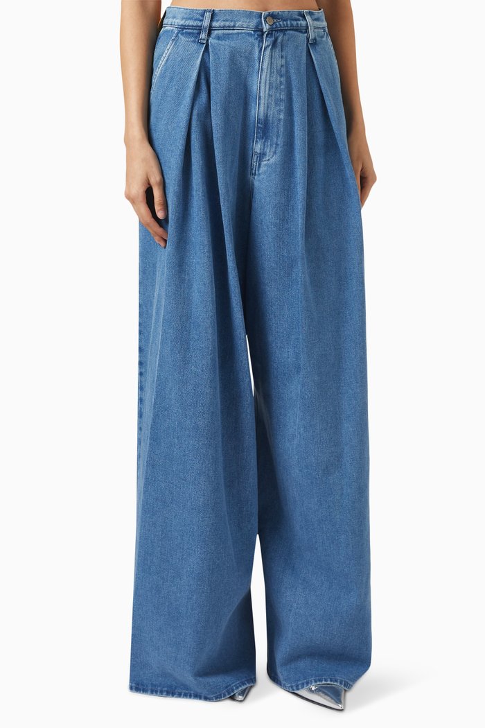 

Wide-leg Pants in Denim, Blue