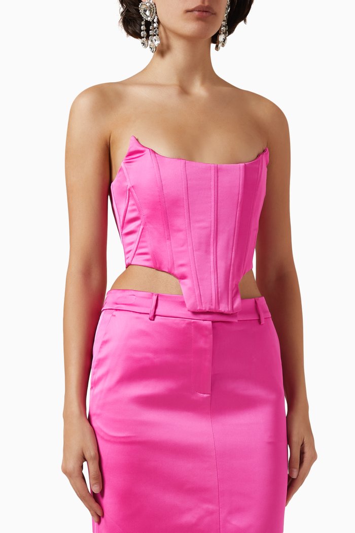 

Bustier Top in Satin, Pink