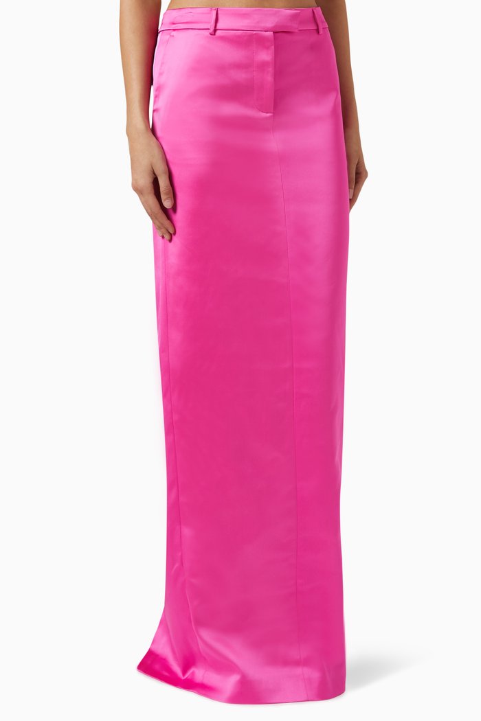 

Maxi Skirt in Satin, Pink