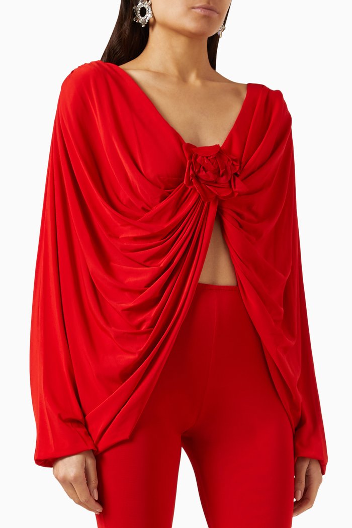 

Rosette Top in Viscose-jersey, Red