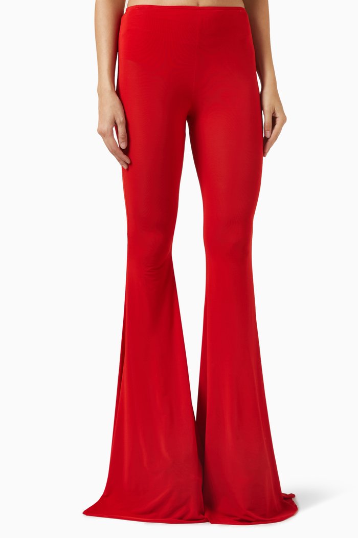 

Flared Pants in Viscose-jersey, Red