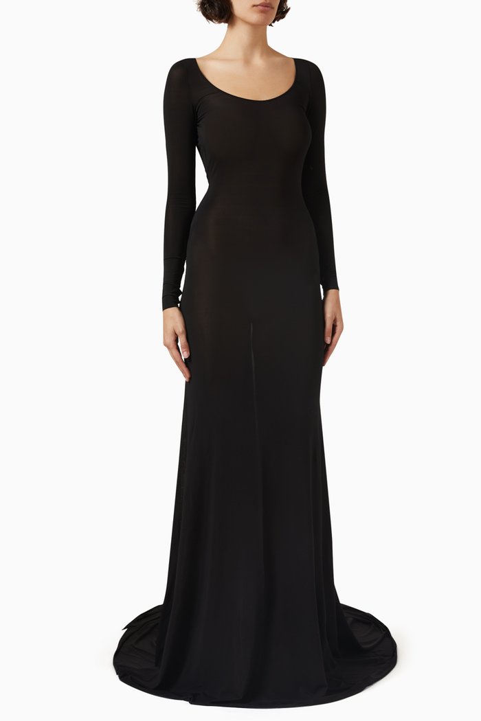 

Maxi Dress in Viscose-jersey, Black