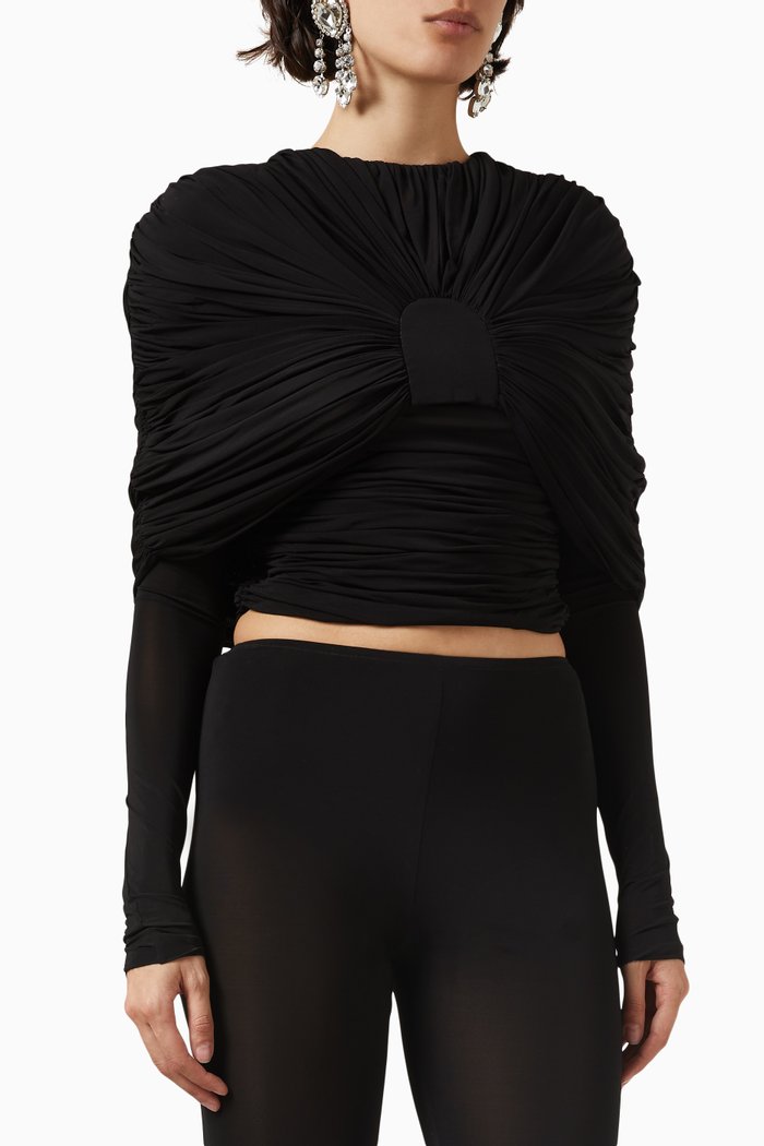 

Draped Top in Viscose-jersey, Black