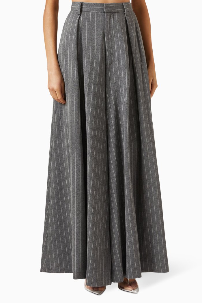 

Pinstripe Palazzo Pants in Heavy-jersey, Grey
