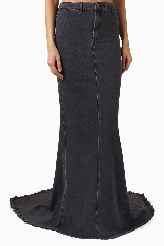 

Maxi Skirt in Denim, Black