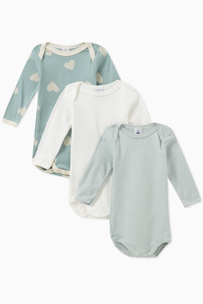 

Assorted Bodysuits in Cotton, Set of 3, Multicolour
