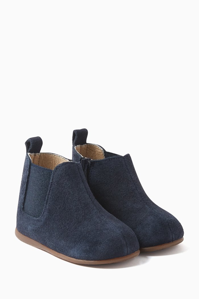 

Chelsea Suede Boots in Leather, Blue