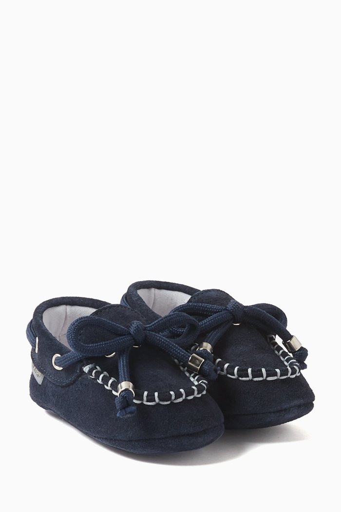 

Bow-detail Loafers in Suede Leather, Blue
