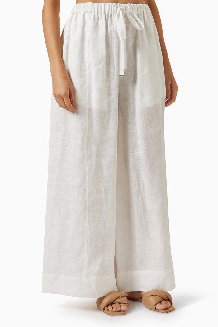 

Wide-leg Pants in Linen, Neutral