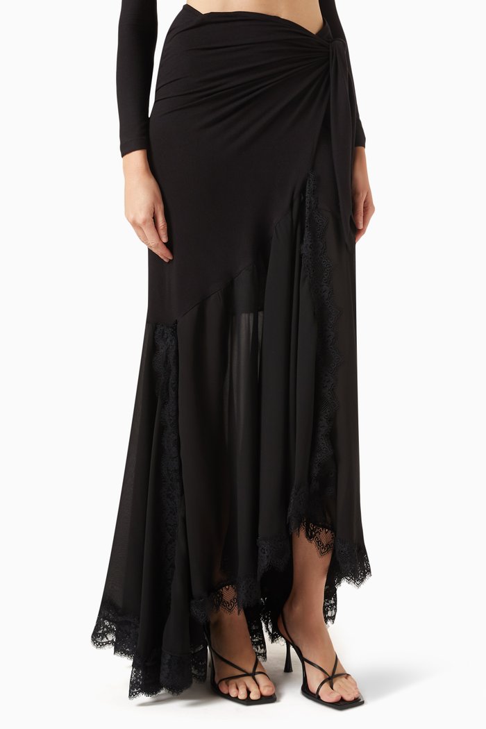 

Wrap Skirt in Modal-jersey, Black