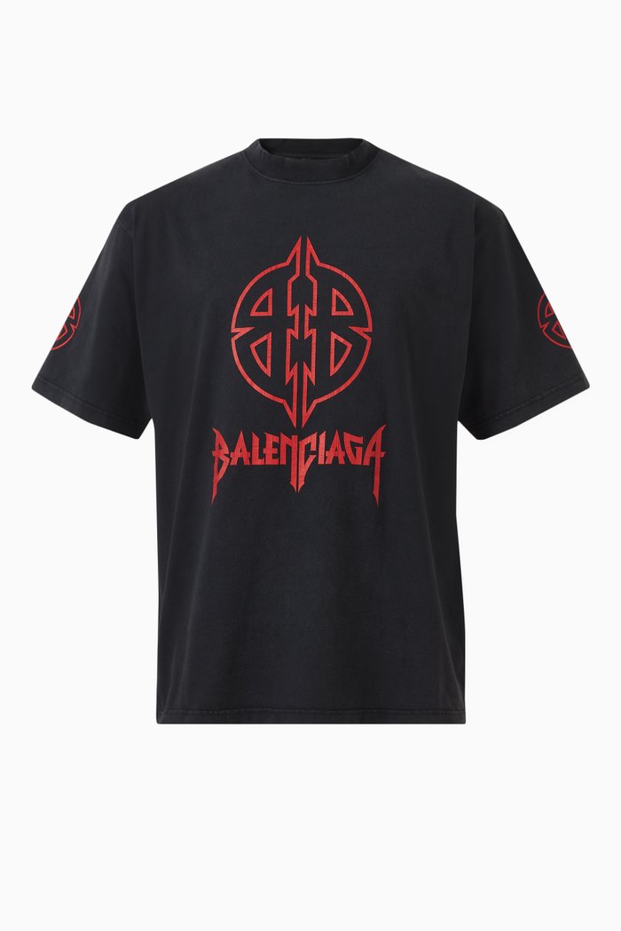 

Heavy Metal Logo Medium Fit T-Shirt in Vintage Jersey, Black