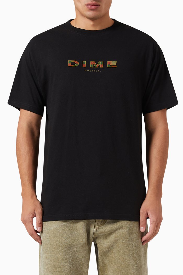 

Block Font T-Shirt in Cotton Jersey, Black