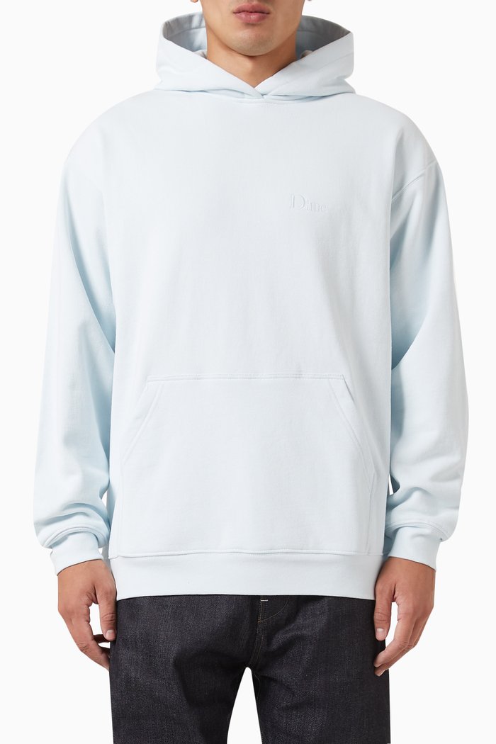 

Classic Small Logo Hoodie in Fleece, Blue