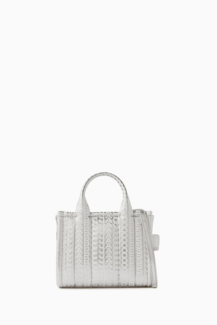 

The Micro Tote Bag in Metallic Leather, Grey