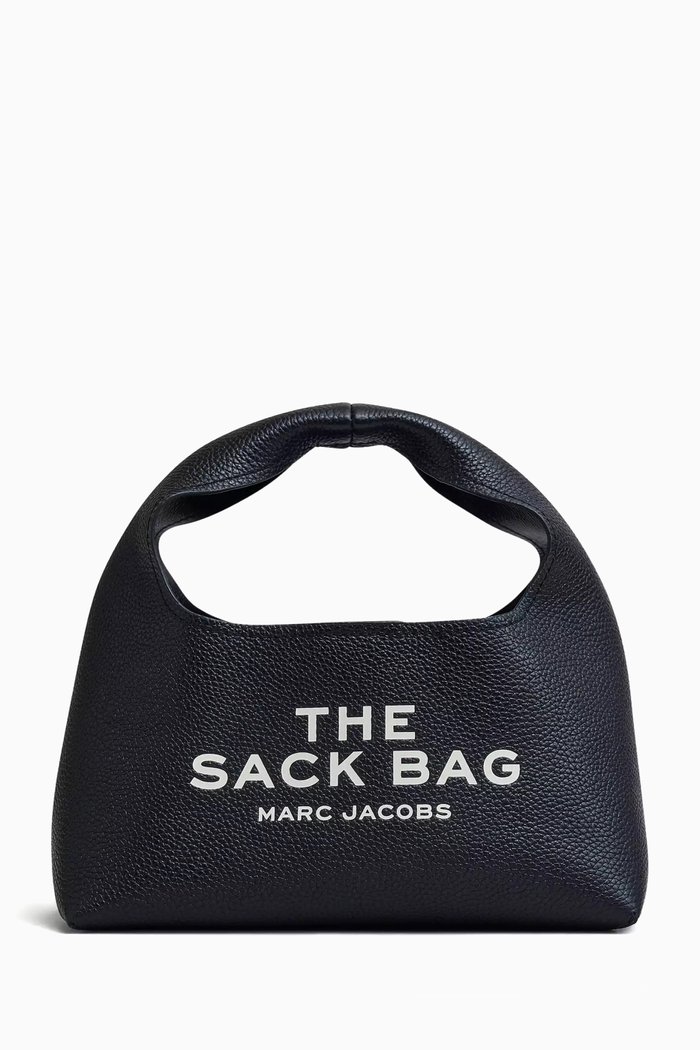 

The Mini Sack Top-handle Bag in Leather, Black