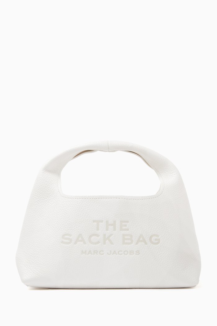 

The Mini Sack Top-handle Bag in Leather, White