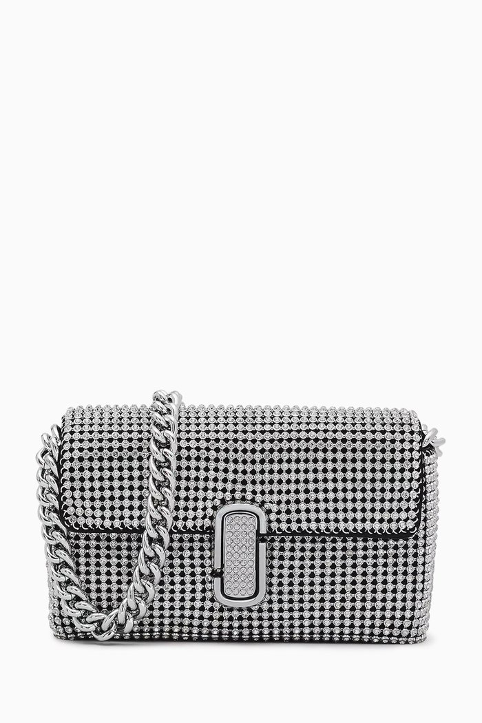 

Mini J Marc Crystal-embellished Shoulder Bag in Leather, Silver