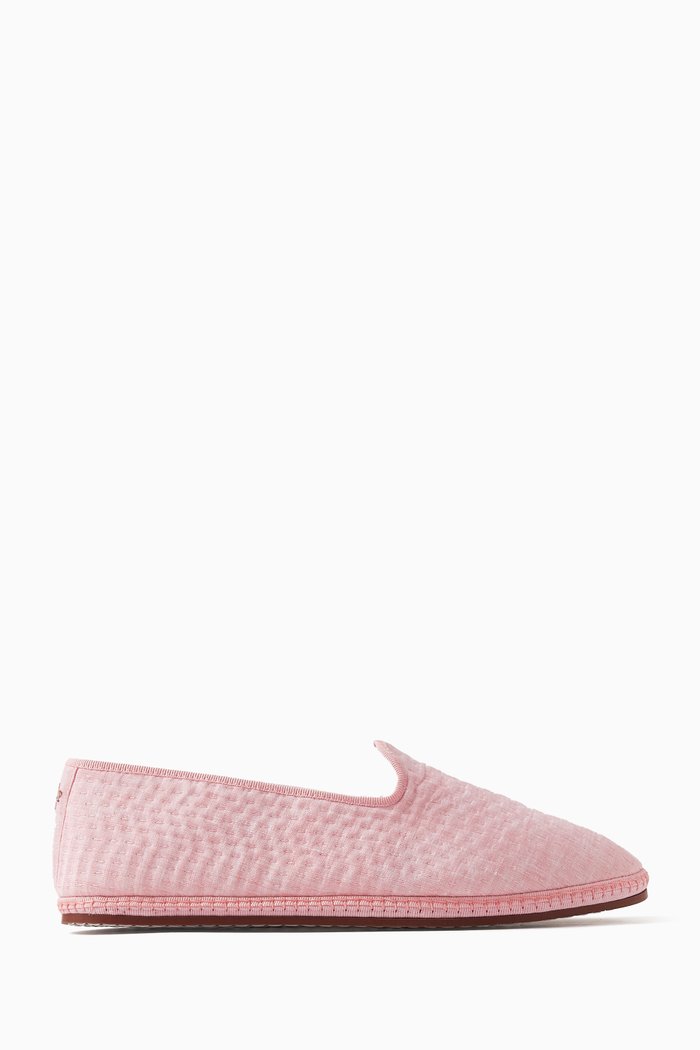 Laguna Furlane Slippers in Linen, Pink
