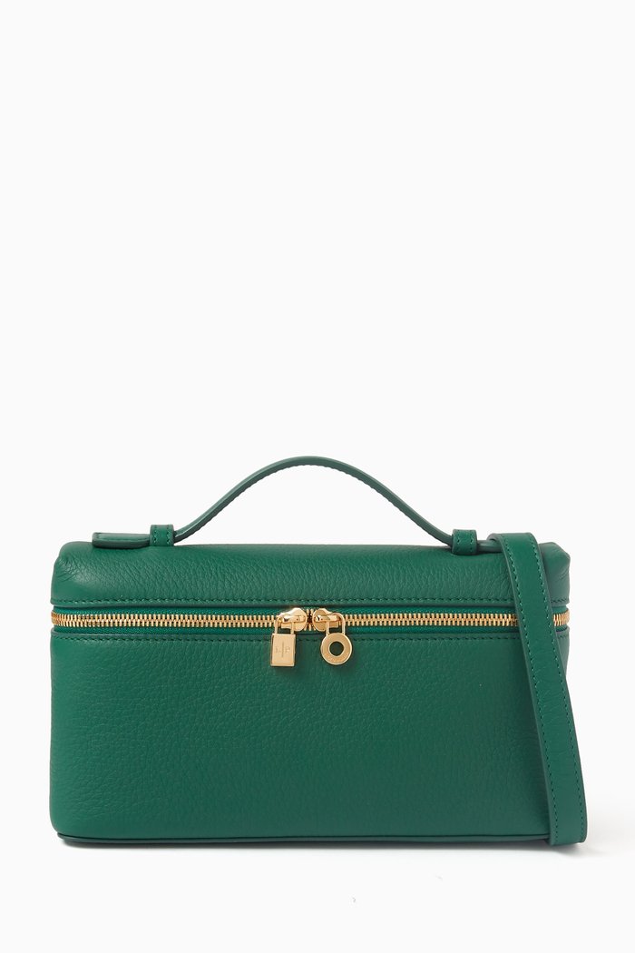 

Extra Pocket Pouch L19 Bag in Calfskin Leather, Green