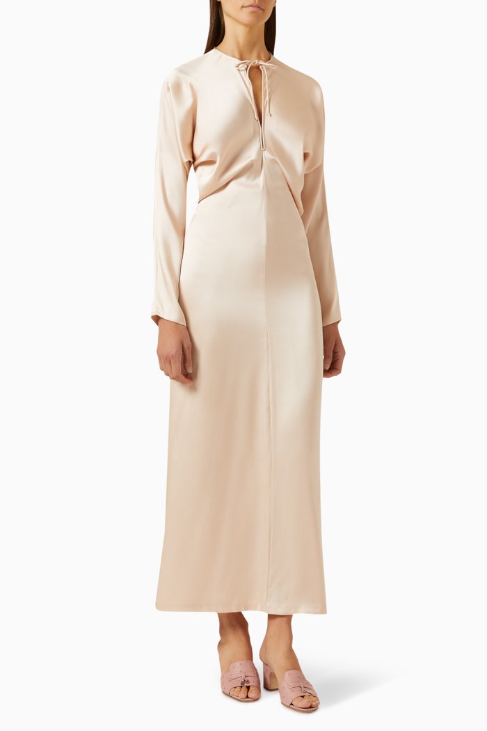 

Inaya Maxi Dress in Satin, Neutral
