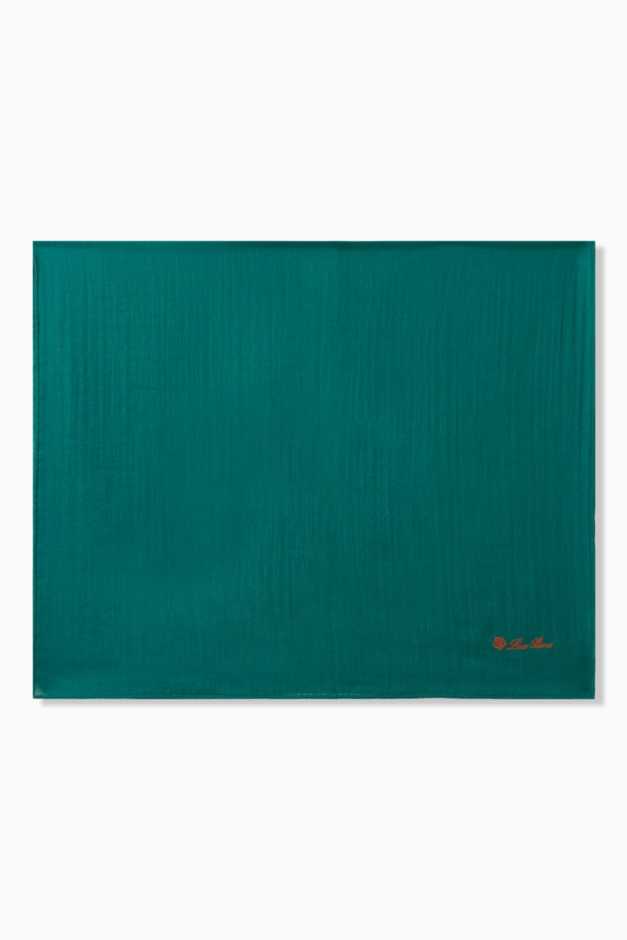 Shayla 23 Stole in Silk, Wool & Cashmere, Green