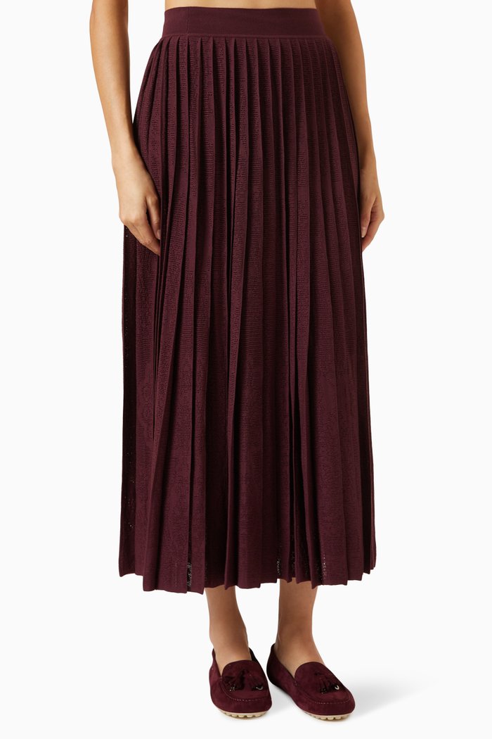 

Cajamarca Midi Skirt in Virgin Wool, Red